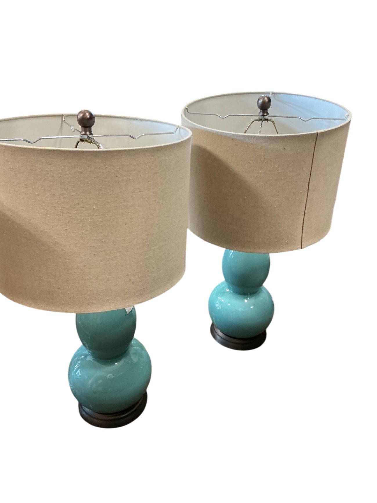 2 Turquoise Lamps (pair)