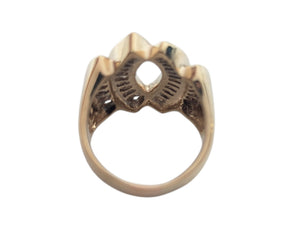 Ring 14k Yellow Gold Diamond Baguettes Oval Shape