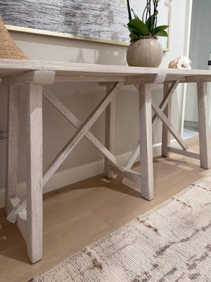 Somette Gatewood White Wash Console Table 30x20x70