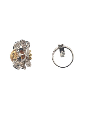 Ring 18k Yellow & White Gold Golden South Sea Pearl w/ White & Yellow Diamonds Convertible to Pendant