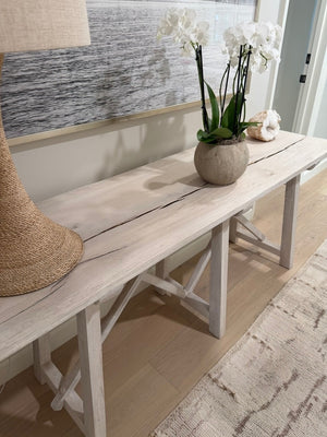 Somette Gatewood White Wash Console Table 30x20x70