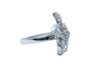 Ring 18k White Gold w/ Diamonds Variation of Cuts, Star Shaped