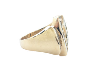 Ring 14k Yellow Gold Diamond Baguettes Oval Shape