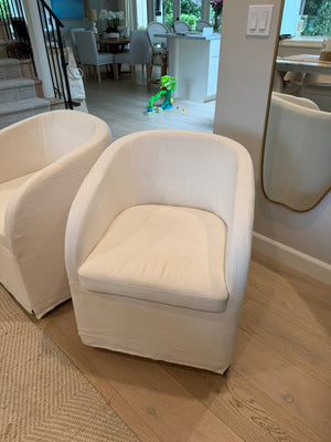 6 Banana Republic Slipcover Caster Chairs (set of 6)