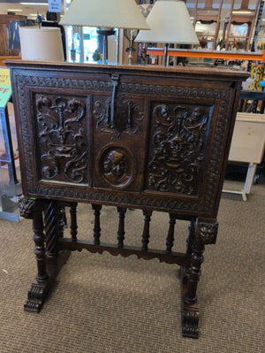 Spanish Baroque Style Cabinet on Stand 18x38x51