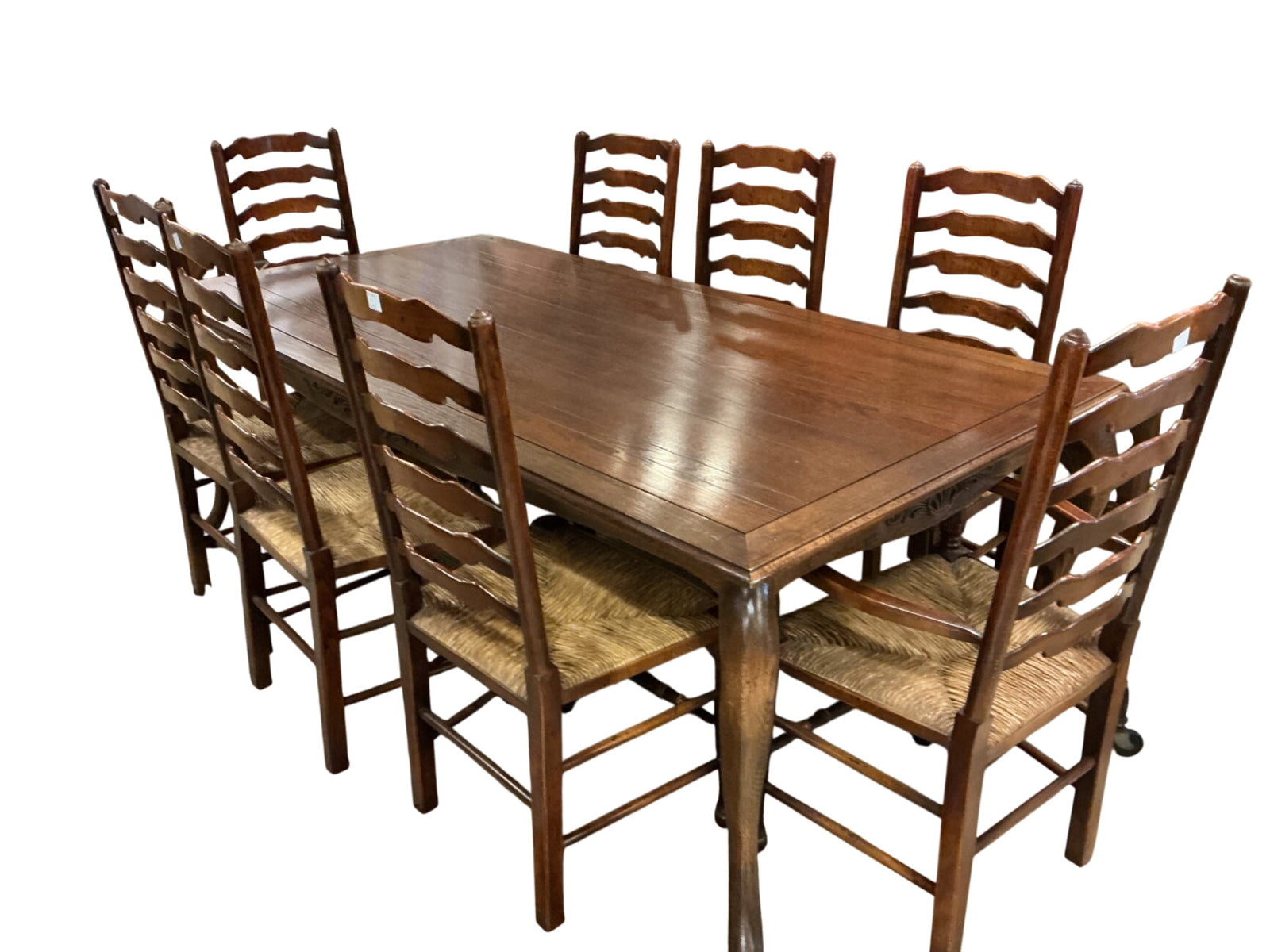 Viscarra's Dining Table + 8 Ladderback Chairs 84x25x30