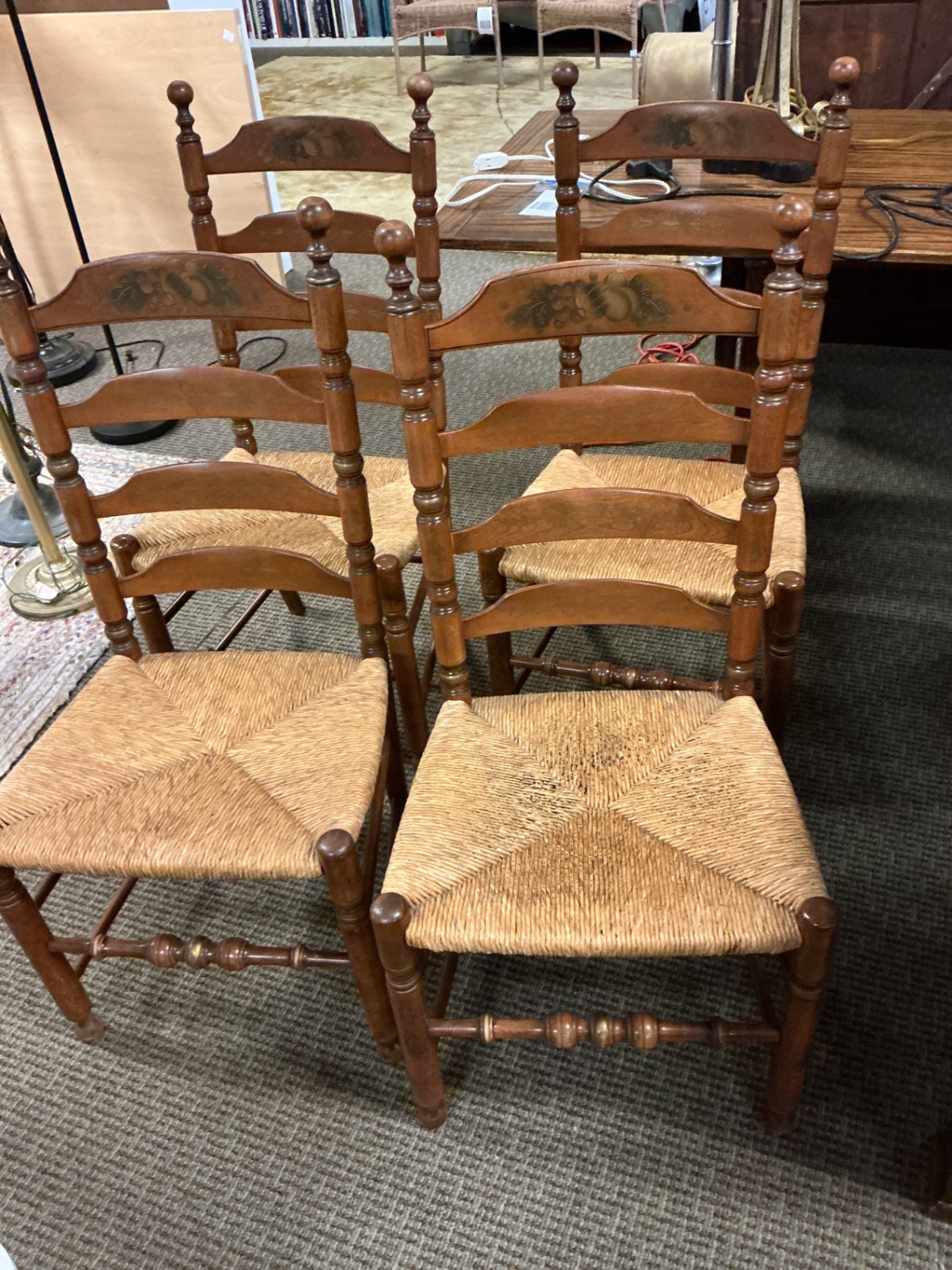 4 Vintage Ladder Back Chairs (set of 4)