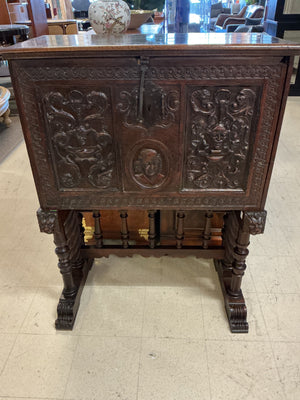Spanish Baroque Style Cabinet on Stand 18x38x51