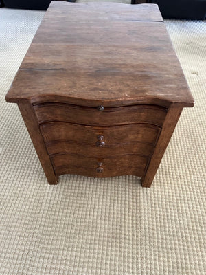 Wood Side Table With Pull out Shelf and Drawers 20 3/4in x 20/1/8 x 28in