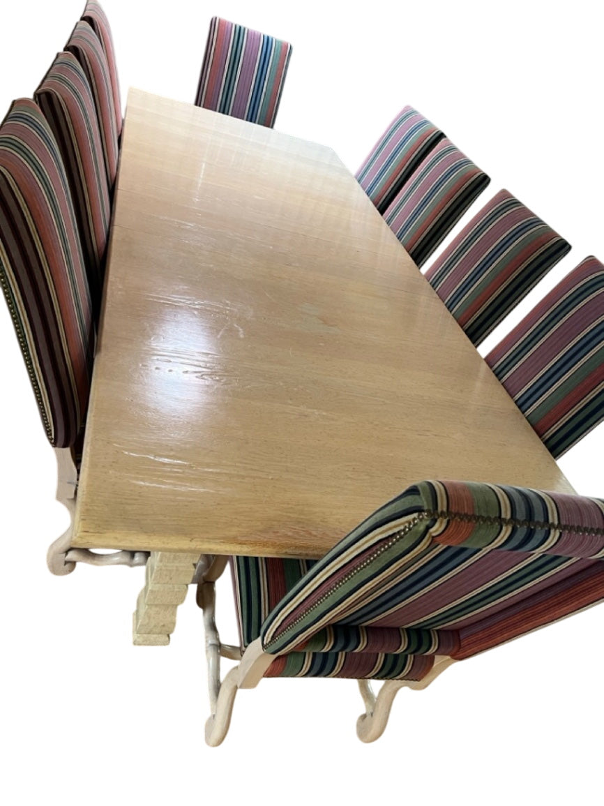 Dining Table with Chairs Table: 30 1/4in x 120 3/4 x 48in ( with two leaves)