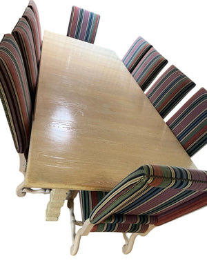 Dining Table with Chairs Table: 30 1/4in x 120 3/4 x 48in ( with two leaves)