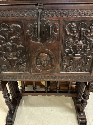 Spanish Baroque Style Cabinet on Stand 18x38x51