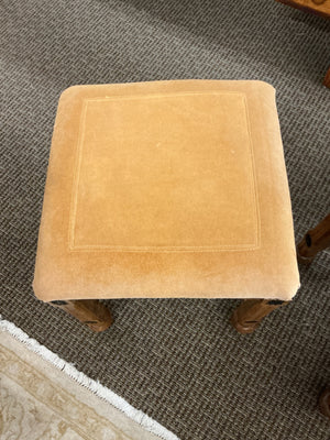 2  Wood Nailhead Ottomans (pair) 18x17