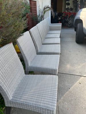 7 Kingsley Bate Wicker Patio Chairs ( no cushions))