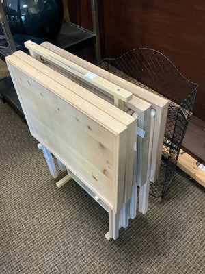 4 Wood Foldable TV Trays with Stand (set of 4)