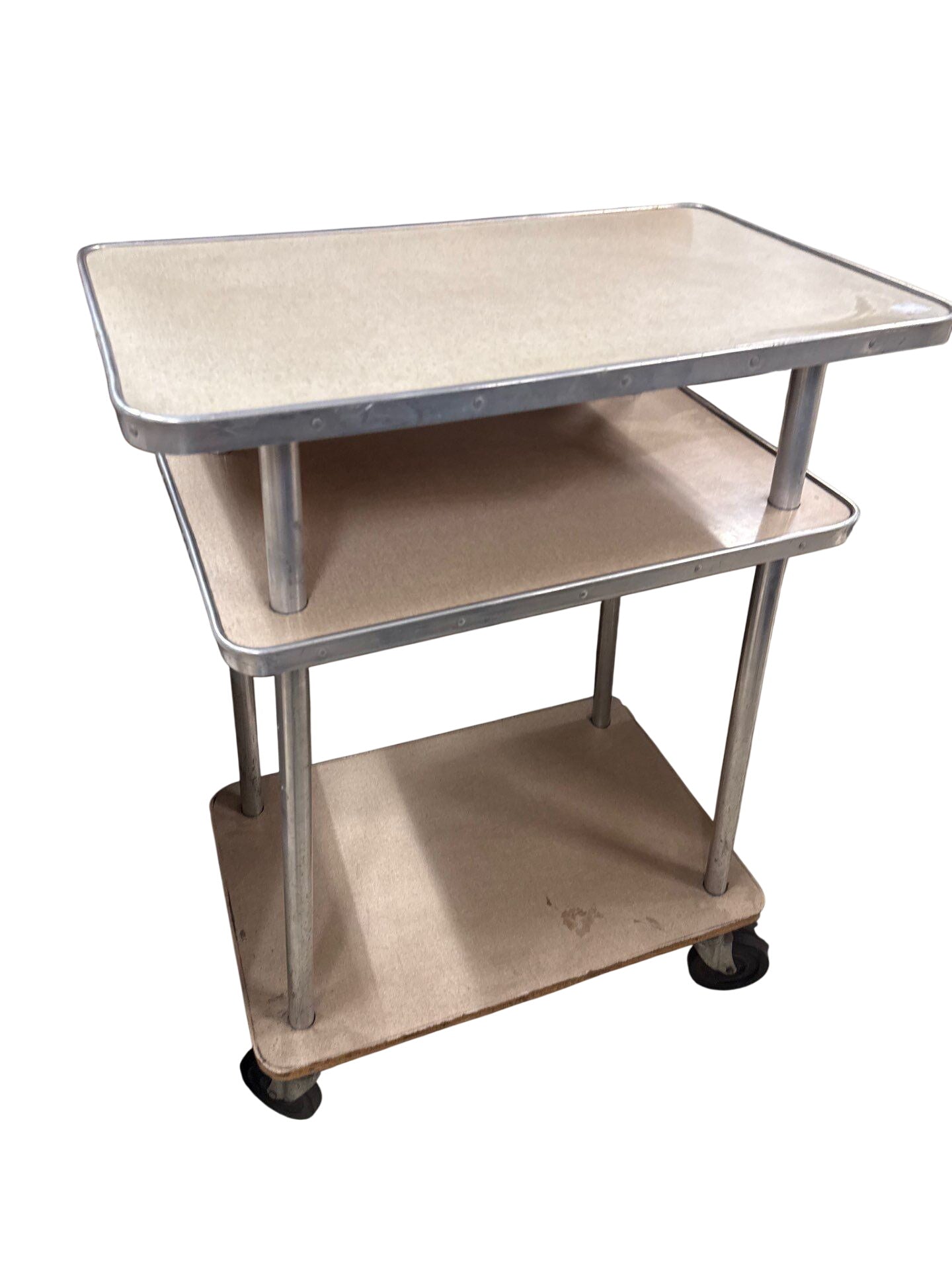 Three-Tier Vinatge Metal Rolling Cart – 30" x 18" x 42"