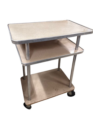 Three-Tier Vinatge Metal Rolling Cart – 30" x 18" x 42"