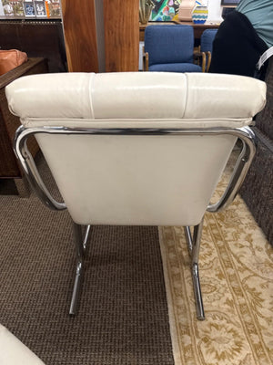 Daystorm Chrome And Tufted Leather Chairs 1970s Pair