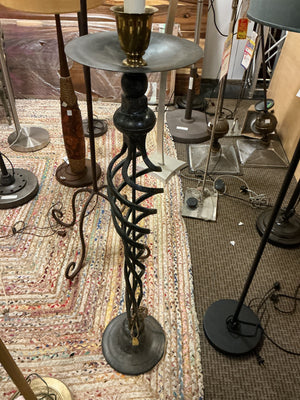 Maitland Smith Wrought Iron Spiral Floor Lamp