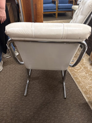 Daystorm Chrome And Tufted Leather Chairs 1970s Pair