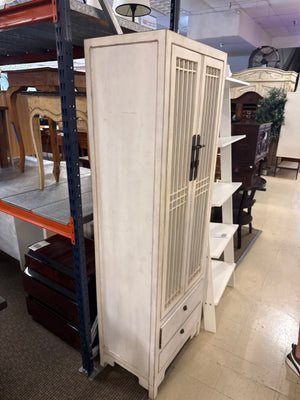 Rustic White Asian Shelf Unit – 24" x 16" x 71"