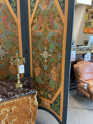 Handpainted Decorative Screen Pair – 35" x 103" 2 Panels