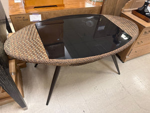 Wicker Desk/Table With Glass Top– 60" x 31" x 28"