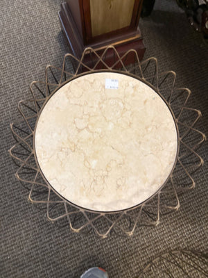 Wire Marble Top Side Table – 16" x 20"