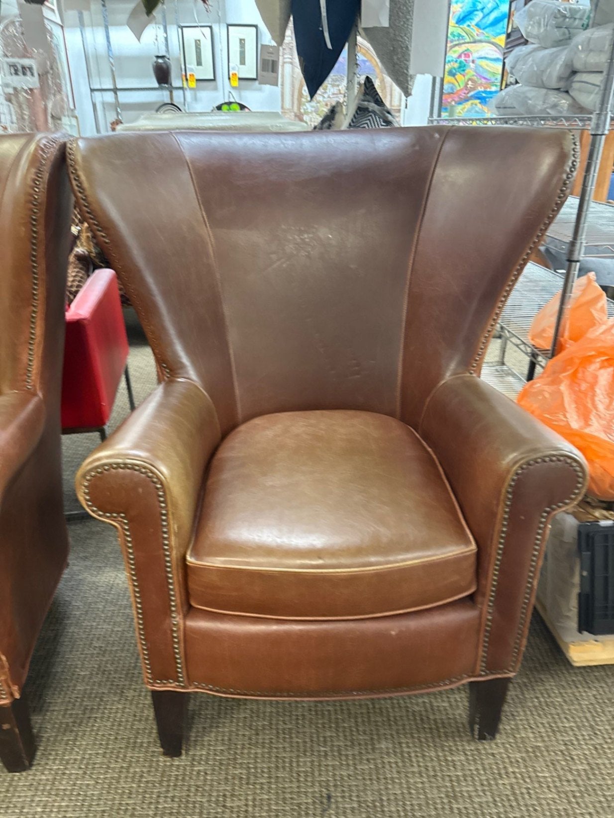 King Brown Wingback Chair