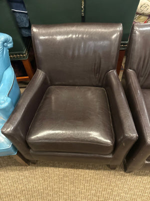 2 Black Faux Leather Lounge Chairs (pair)