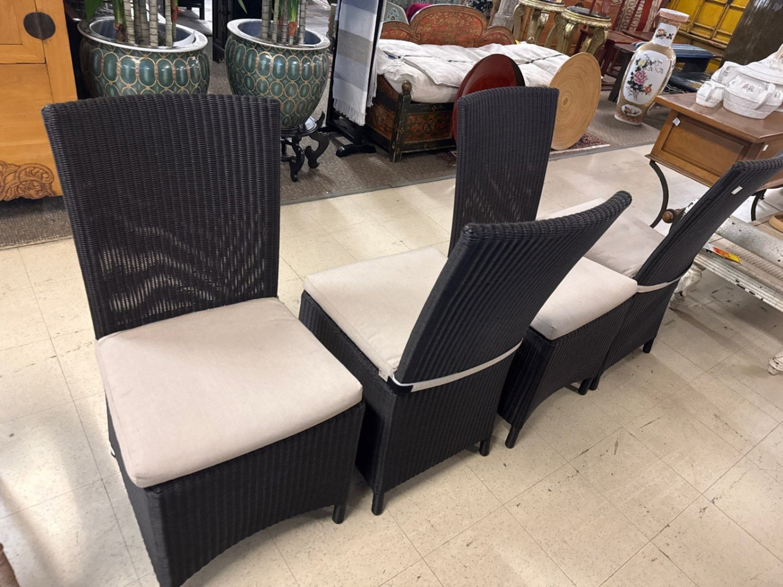 Wicker Patio Dining Chairs Set of 4. Nice Quality– Priced Each-Multiples Available