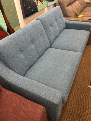 Simple Blue MCM Style Sofa – 75"