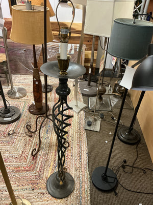 Maitland Smith Wrought Iron Spiral Floor Lamp