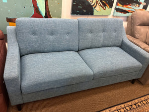 Simple Blue MCM Style Sofa – 75"