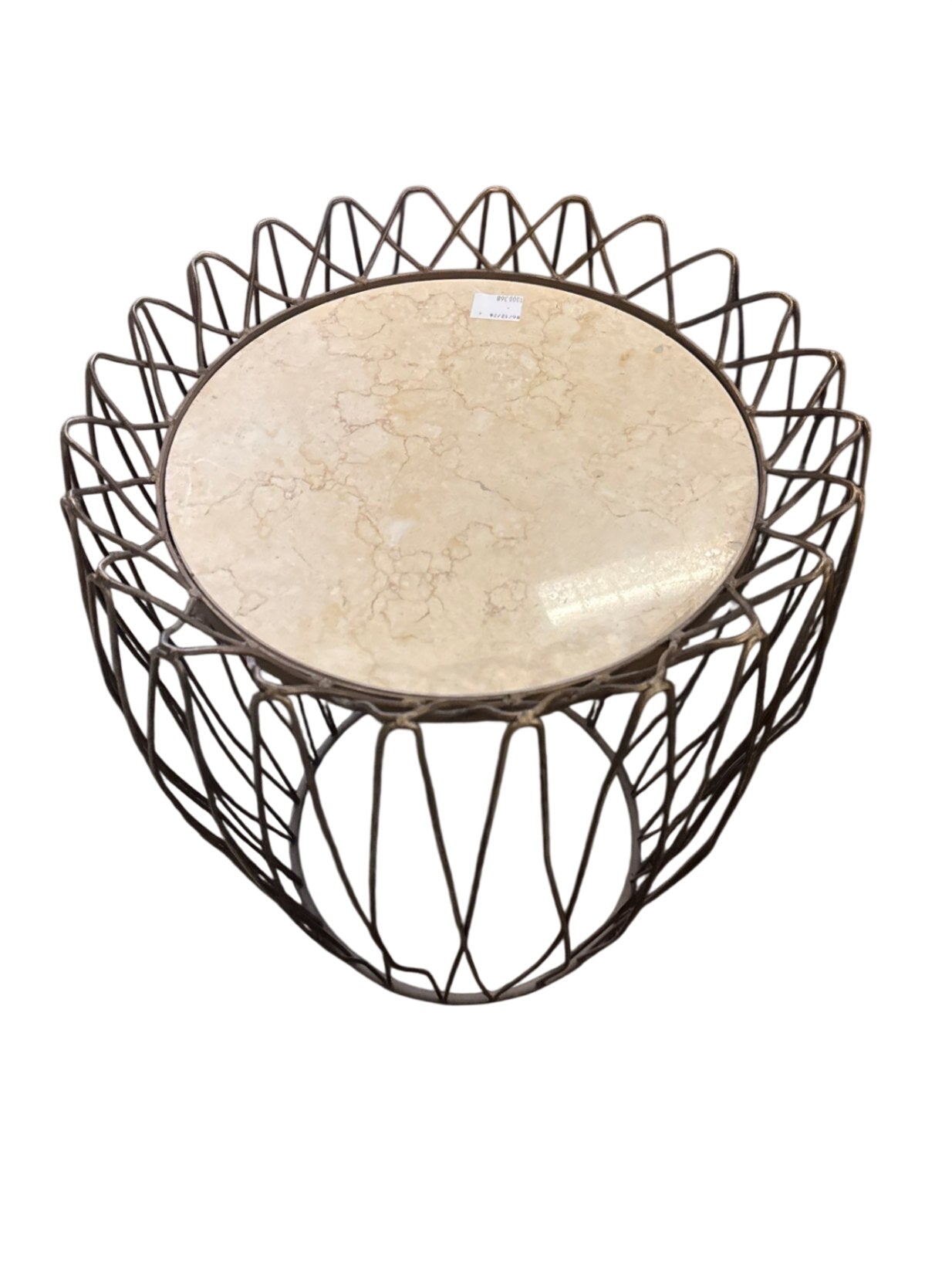 Wire Marble Top Side Table – 16" x 20"