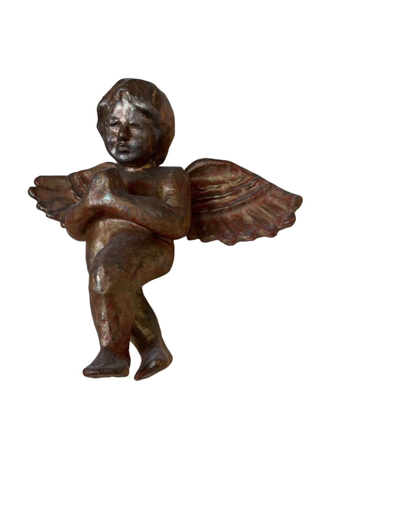 Antique European papier-mâché Cherub Angel 16x18