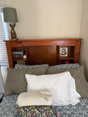 Book shelf headboard combo for full size bed