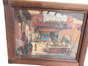 Boris B. Major 'Mexican Plaza' Print 23.5 x 17.5