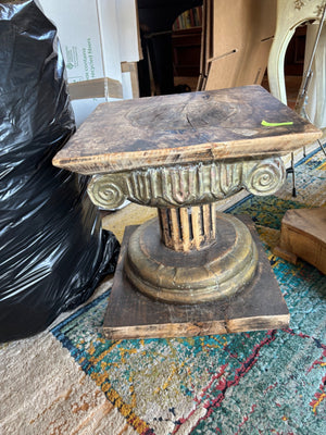 : Vintage Roman Style Column Bust Plant Stand Pedestal 15x15.5