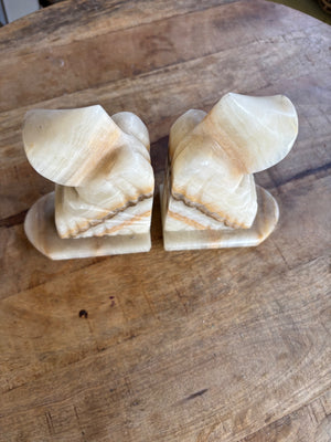 Stone carved bookends