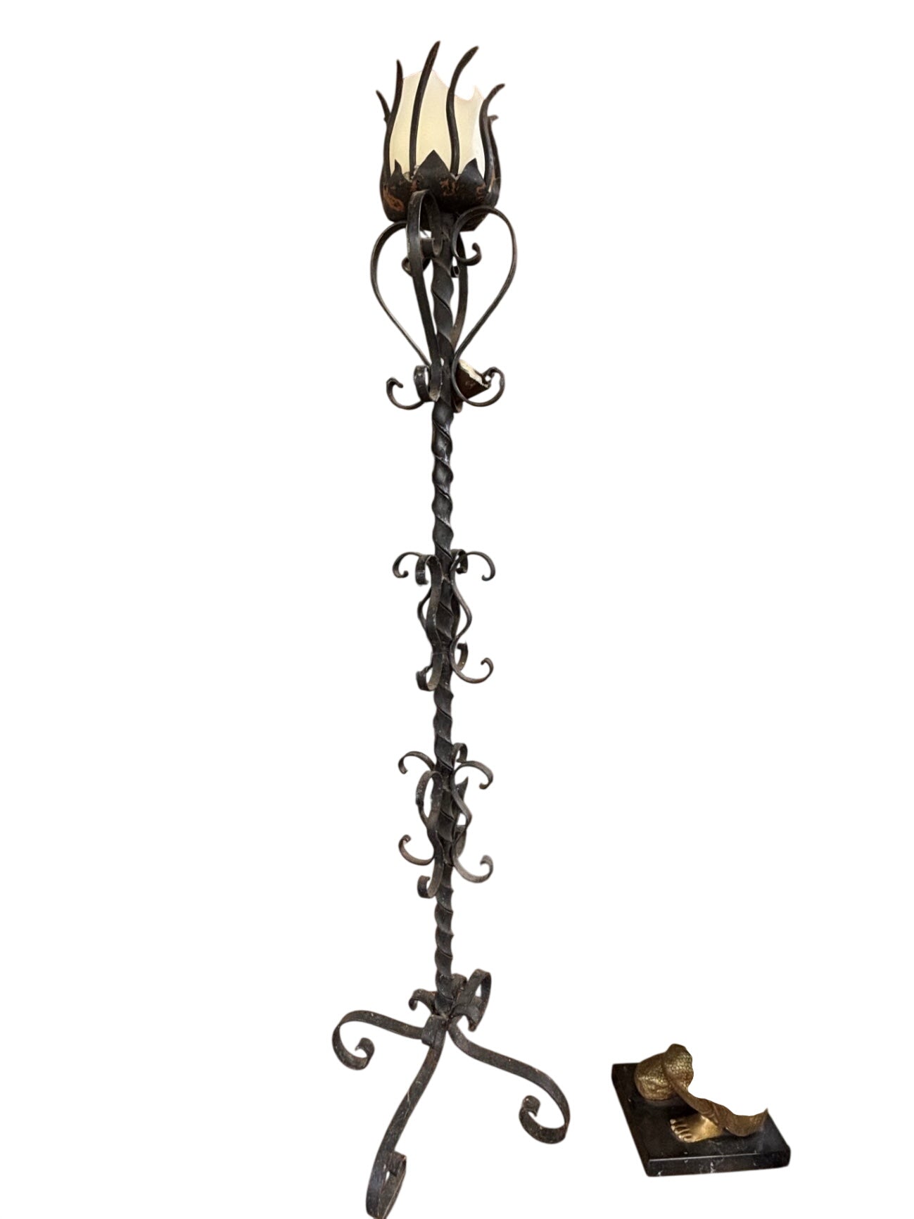 Vintage Spanish Revival Torchiere Floor Lamp 14x50