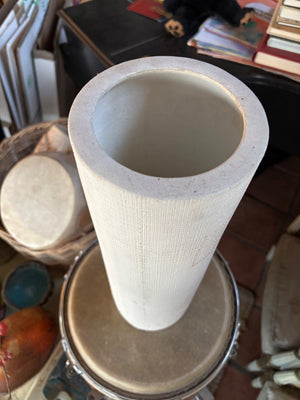 Long white vase
