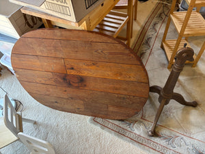 19th-century French country walnut tilt-top 44.5x32
