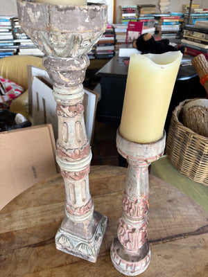 Decorative wooden candle holders