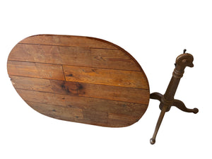 19th-century French country walnut tilt-top 44.5x32