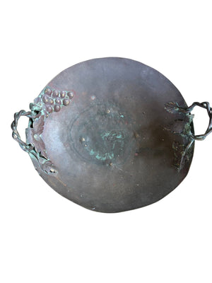 Antique Hammered Copper Fruit Bowl 15x4