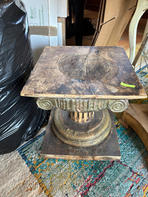 : Vintage Roman Style Column Bust Plant Stand Pedestal 15x15.5