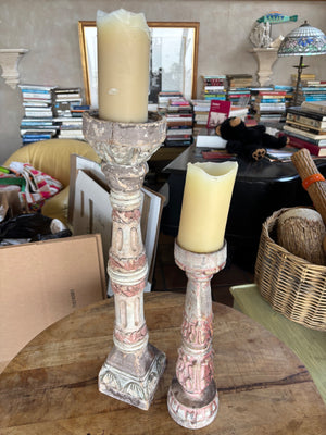 Decorative wooden candle holders