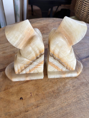 Stone carved bookends