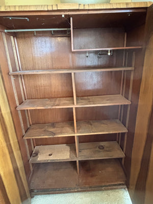 1930s English Art Deco Wooden Armoire 47x72
